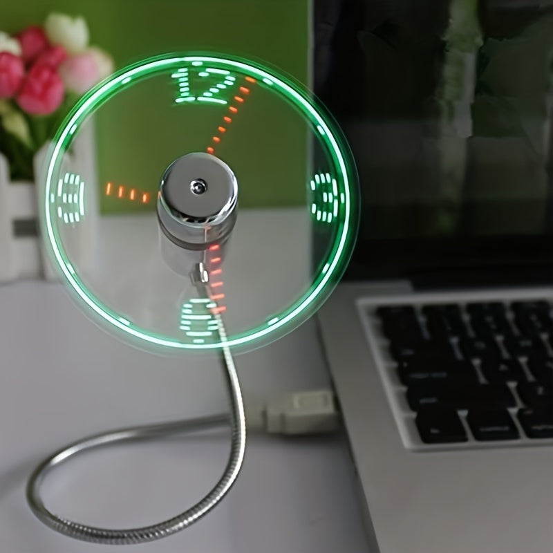 USB Tischventilator mit LED-Uhranzeige | Karnz