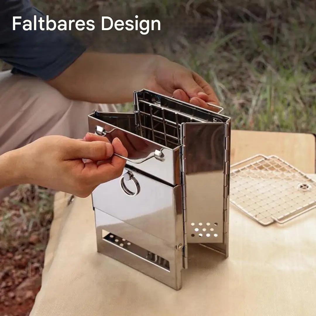 VuurKracht Compact – Klappbarer Edelstahl-Holzofen für Outdoor-Aktivitäten | Karnz