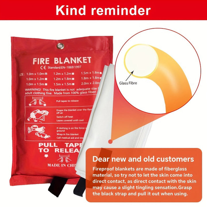 Feuerfestes Fiberglas-Feuerdecke – Kompakte Sicherheitsdecke für Zuhause, Küche und Auto | Karnz