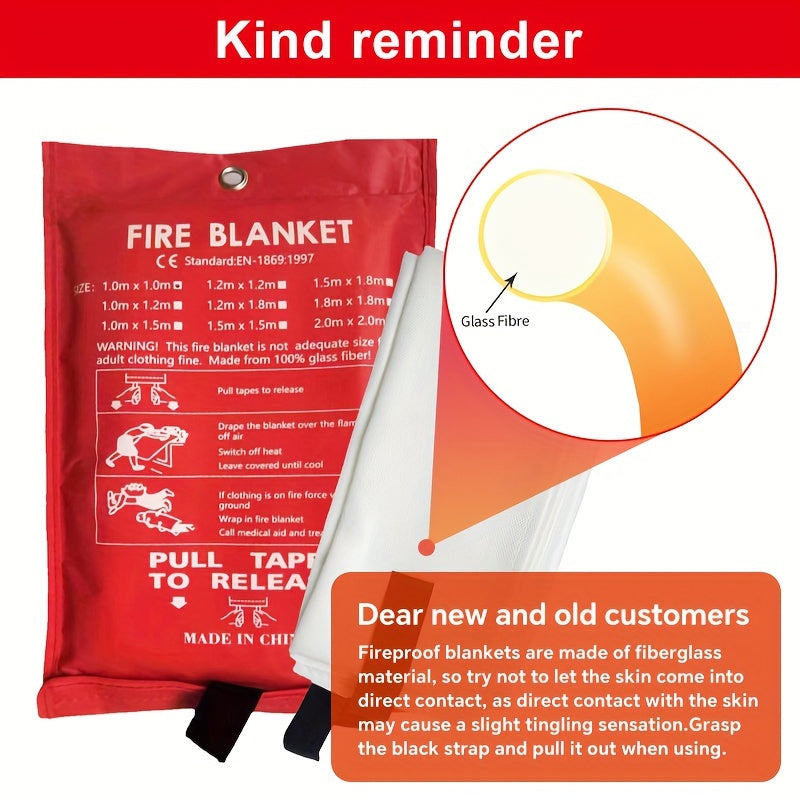 Feuerfestes Fiberglas-Feuerdecke – Kompakte Sicherheitsdecke für Zuhause, Küche und Auto | Karnz