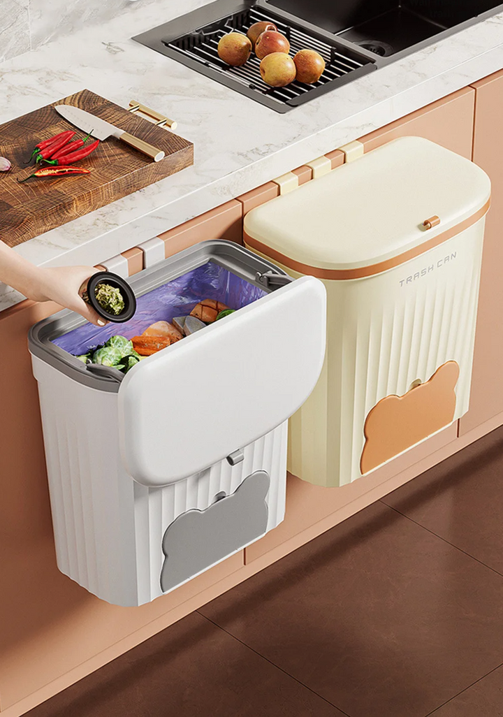 EcoBin Küche & Bad Wand Mülltonne – 8,5L / 12L mit Deckel Karnz