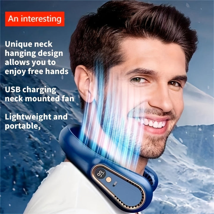 1pc Tragbarer USB-Kühler Ventilator mit 5 Geschwindigkeiten und digitaler Anzeige - Superstarke Technologie und bladeless Design für den Außenbereich | Karnz