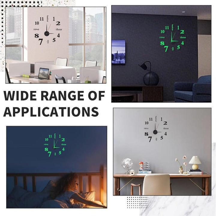 Luminous Rahmlose 3D Wanduhr Karnz