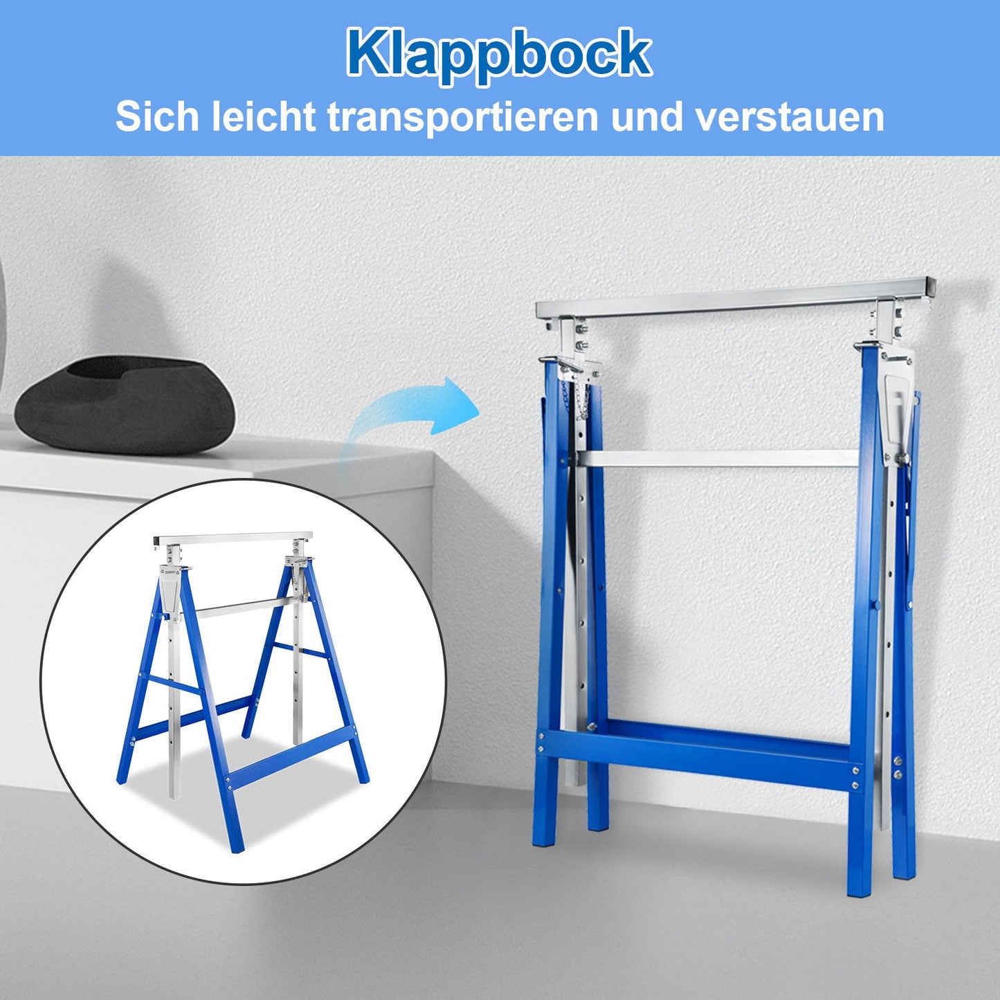 2x Gerüstbock Klappbock 7-fach höhenverstellbar | Karnz