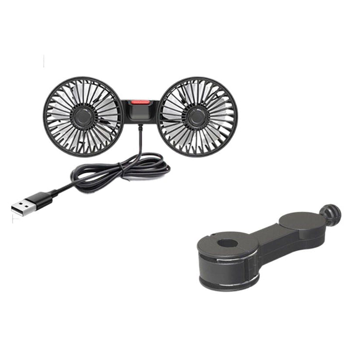Dual Head USB Auto Ventilator mit 360° Rotation für 12V/24V Fahrzeuge | Karnz