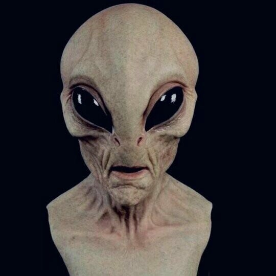 Alien-Maske | Realistisches Halloween-Kostümzubehör | Karnz