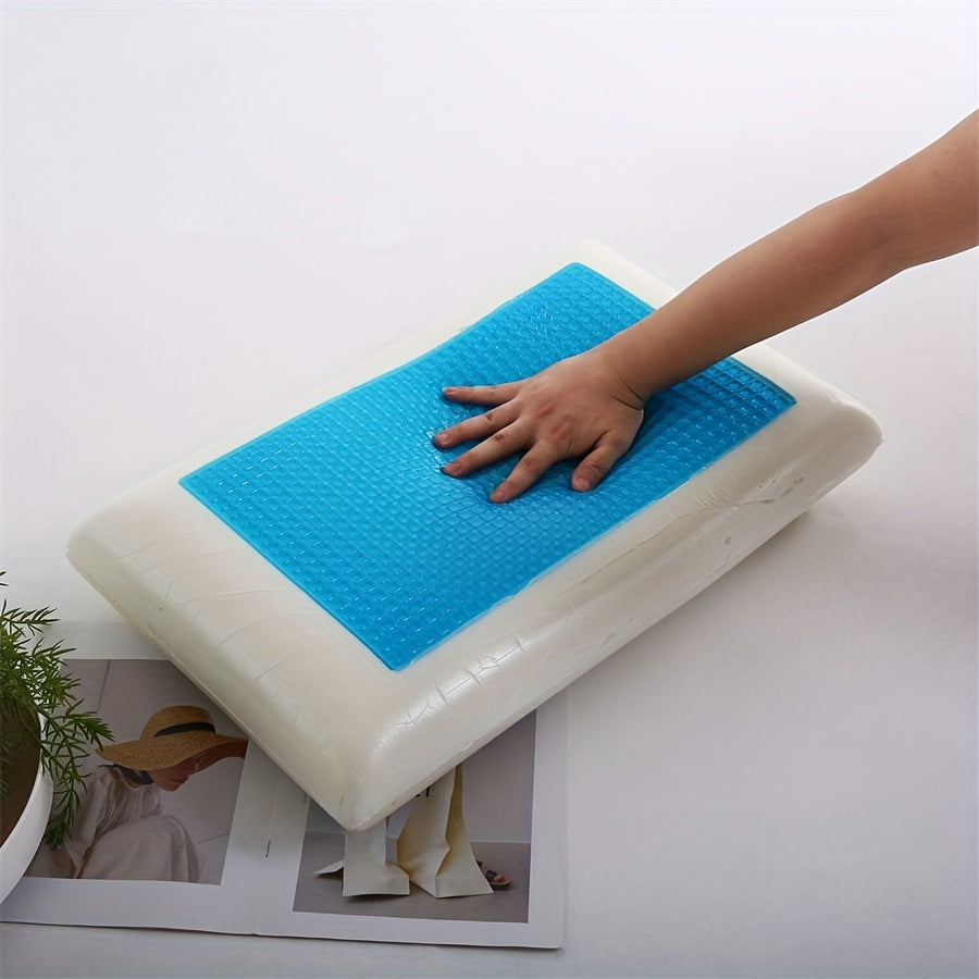 1pc ergonomisches Gedächtnisschaumkissen mit atmungsaktivem Netz und kühlendem Gelkern - Unterstützt Nacken und Rücken für komfortablen Schlaf | Karnz