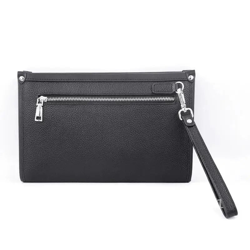Herren Echtleder Business-Clutch mit Fingerabdruckschloss – Schwarz | Karnz
