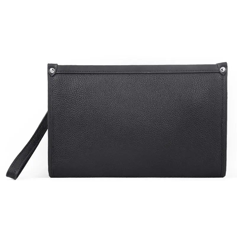 Herren Echtleder Business-Clutch mit Fingerabdruckschloss – Schwarz | Karnz