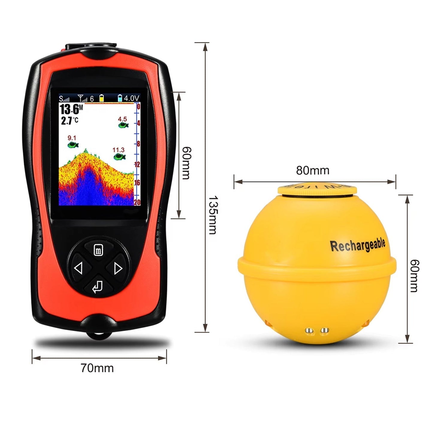 Kabelloser Fischfinder mit 150m Reichweite | Karnz