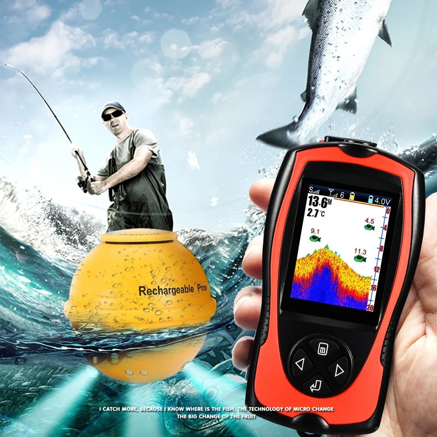 Kabelloser Fischfinder mit 150m Reichweite | Karnz