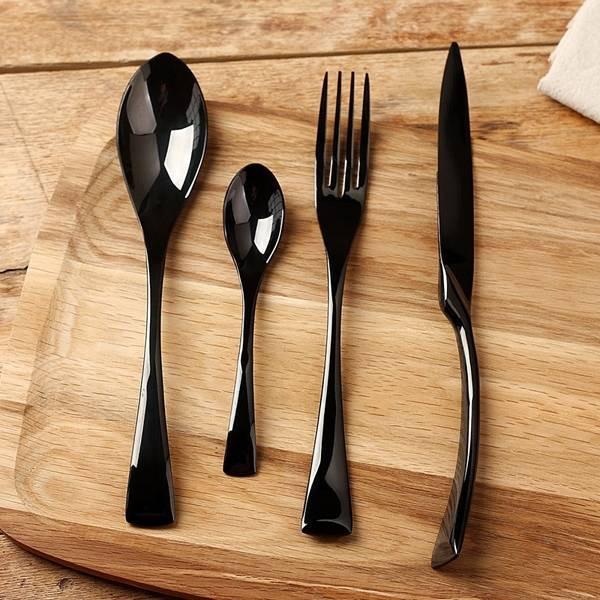 Jet Black Besteck - 4-teiliges Set | Karnz