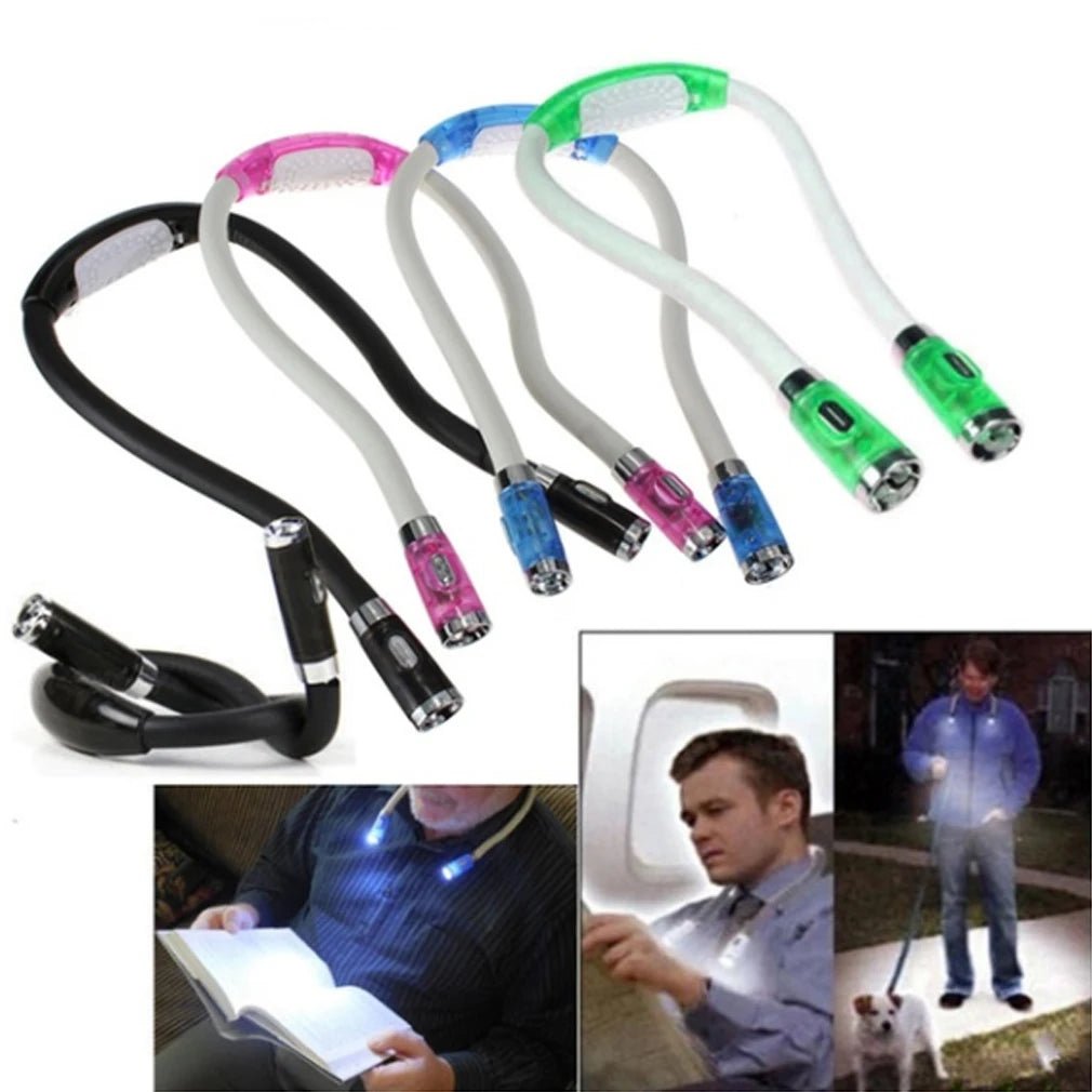 FlexiGlow – Flexible LED-Nackenlampe zum Stricken, Basteln und Lesen