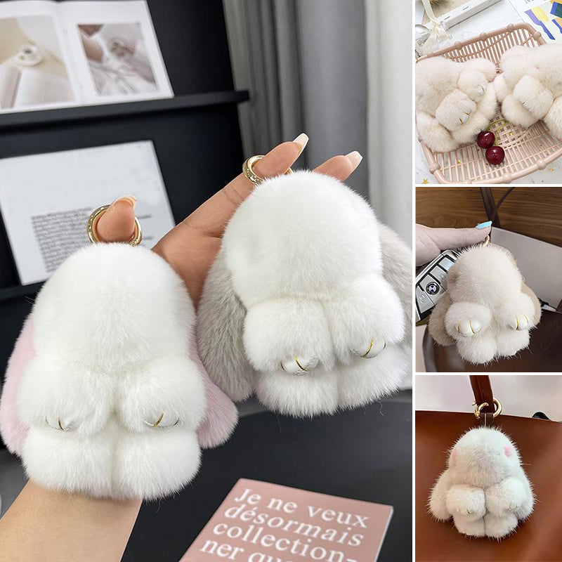 Handgefertigte, weiche Hasen-Pompon-Anhänger (Box-Edition)