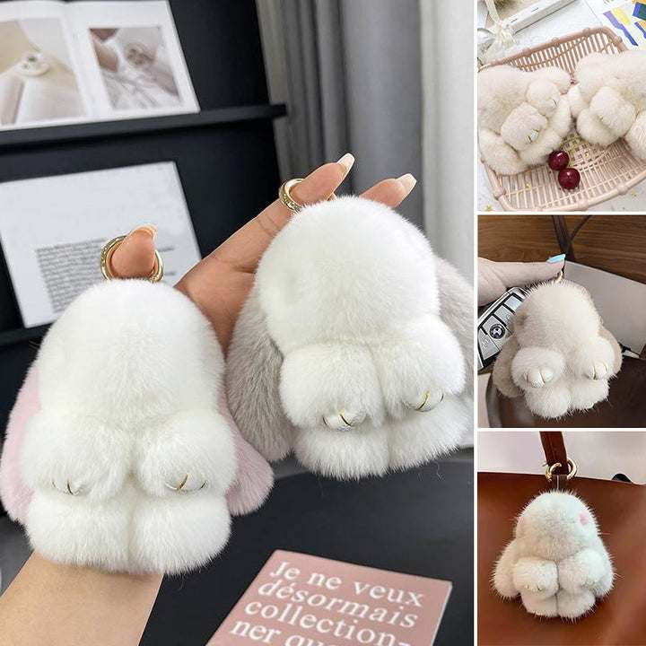 Handgefertigte, weiche Hasen-Pompon-Anhänger (Box-Edition)