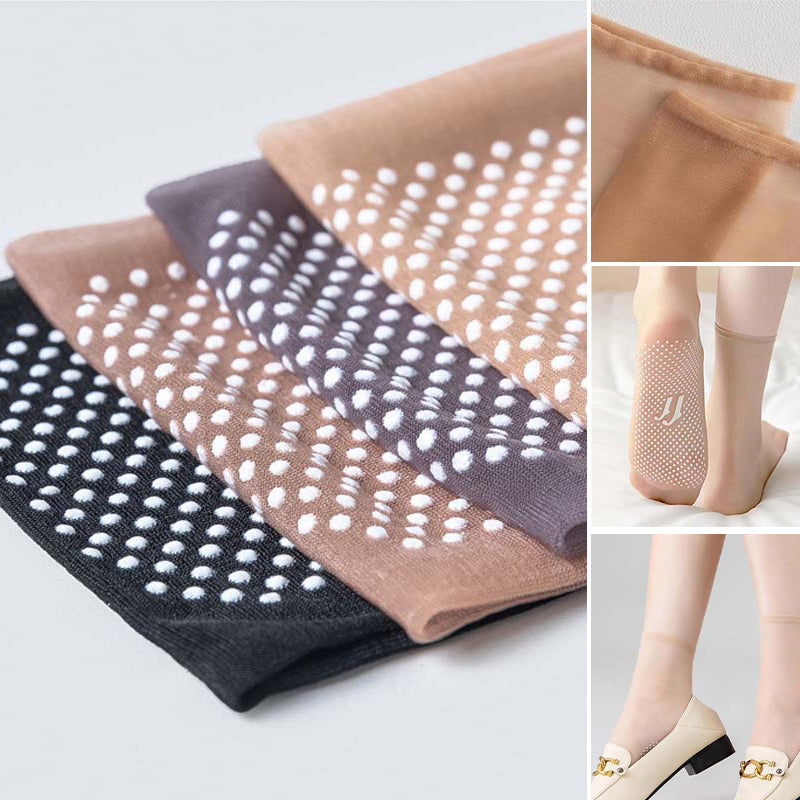 Frühling Sommer Unsichtbare Rutschfeste Kristall Seiden Socken | Karnz