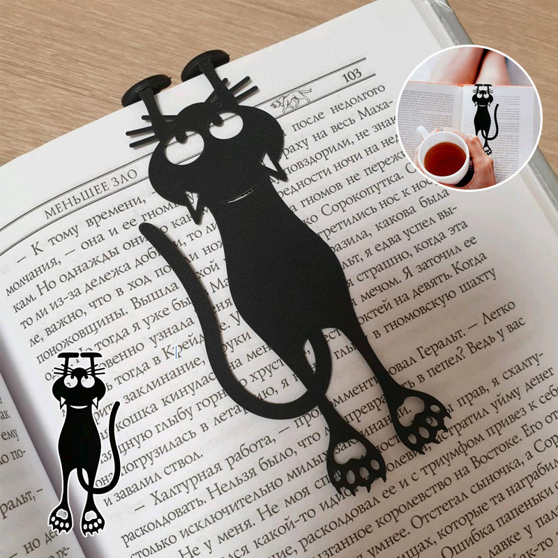 Ausschnitt Schwarze Katze Lesezeichen Karnz