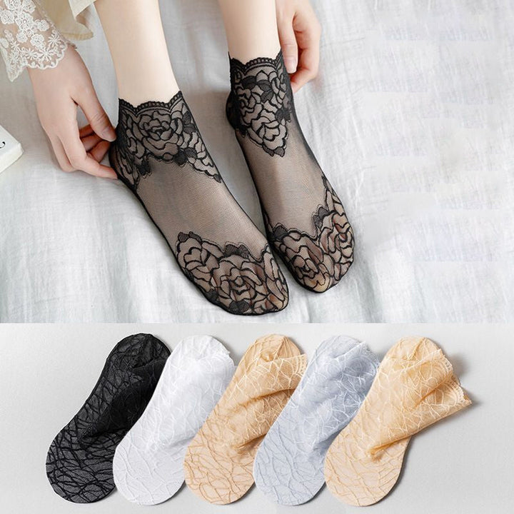 Neue Damenmode Spitzensocken