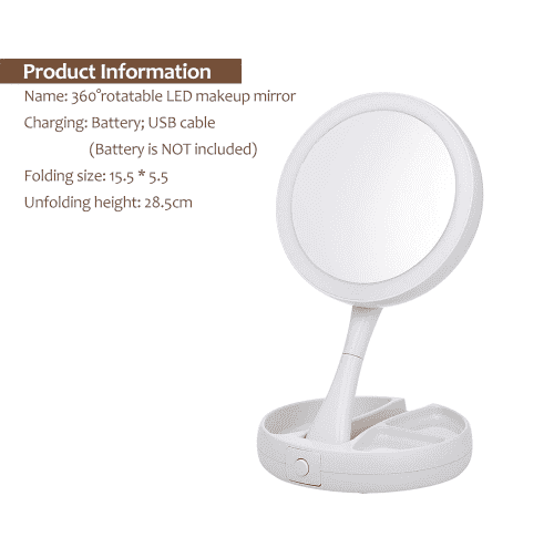 Faltender LED Makeup Spiegel | Karnz