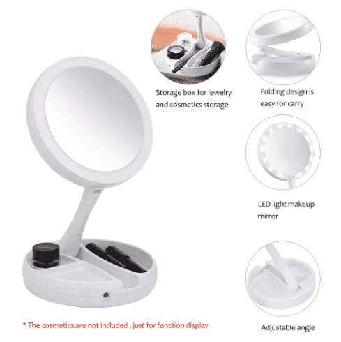 Faltender LED Makeup Spiegel | Karnz