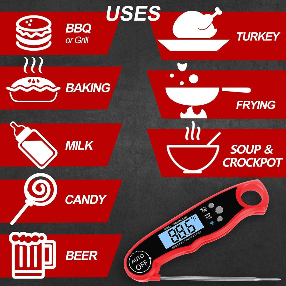 Lebensmittelthermometer Digitales Küchenthermometer Fleisch Kochen Elektronisch | Karnz