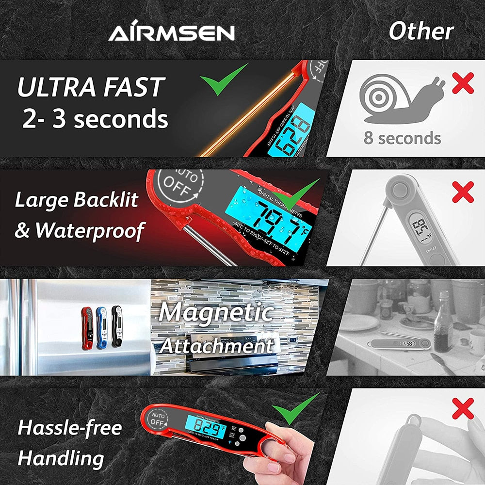 Lebensmittelthermometer Digitales Küchenthermometer Fleisch Kochen Elektronisch | Karnz