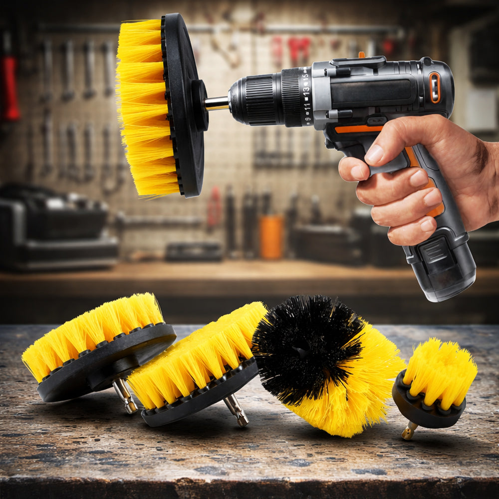 4-in-1 Bürstenset für Bohrmaschine – effektive Reinigung ohne Kraftaufwand | Karnz