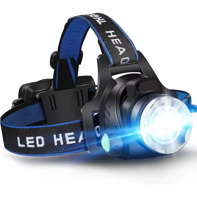Stirnlampe | Wiederaufladbare, wasserdichte und zoombare LED-Stirnlampe