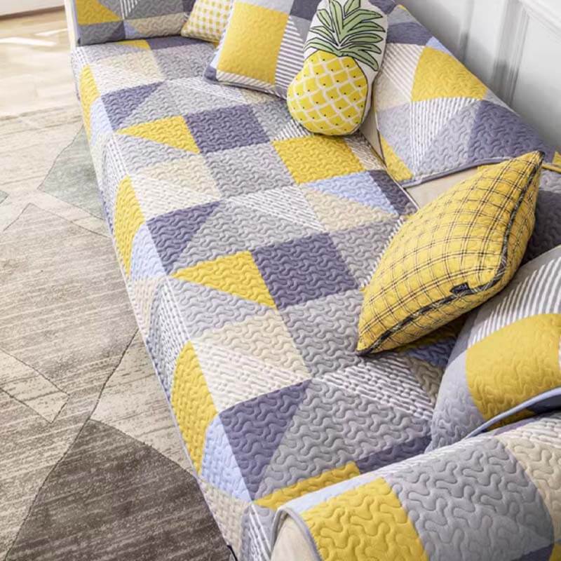 Künstlerischer geometrischer Muster waschbarer Baumwollsofa-Bezug | Karnz