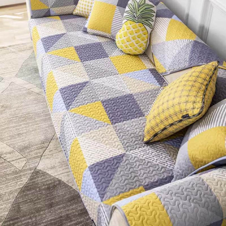 Künstlerischer geometrischer Muster waschbarer Baumwollsofa-Bezug | Karnz