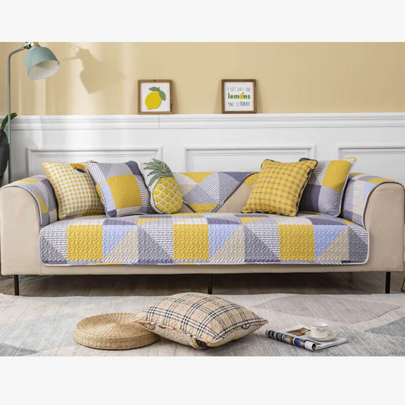 Künstlerischer geometrischer Muster waschbarer Baumwollsofa-Bezug | Karnz