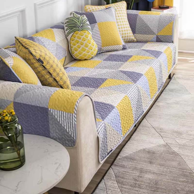 Künstlerischer geometrischer Muster waschbarer Baumwollsofa-Bezug | Karnz