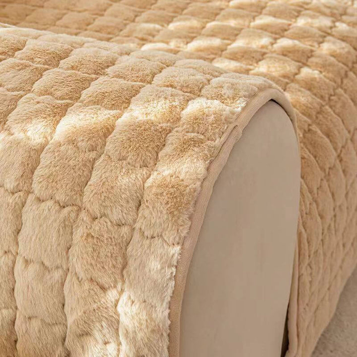 Biscuit Plush Soft Rutschfeste Couchabdeckung mit Antirutschdesign | Karnz