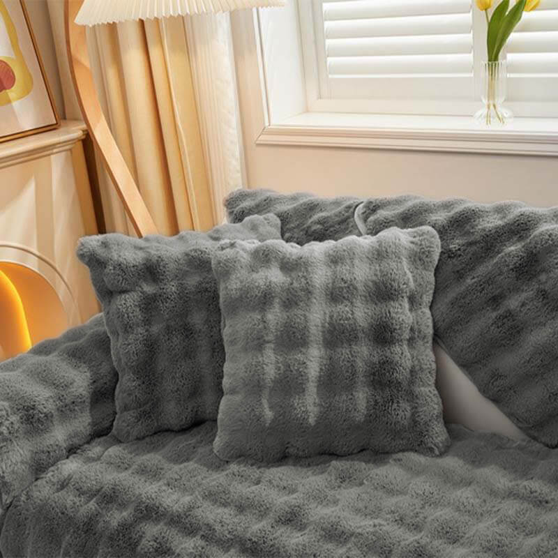 Kuschelplüsch Einfarbige Rutschfeste Couchdecke für Komfort | Karnz