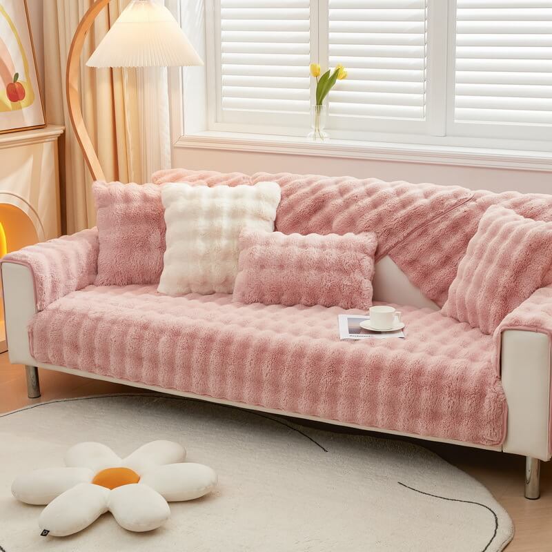 Kuschelplüsch Einfarbige Rutschfeste Couchdecke für Komfort | Karnz