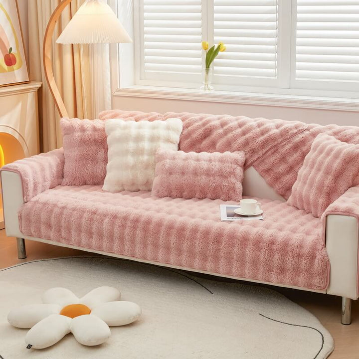 Kuschelplüsch Einfarbige Rutschfeste Couchdecke für Komfort | Karnz