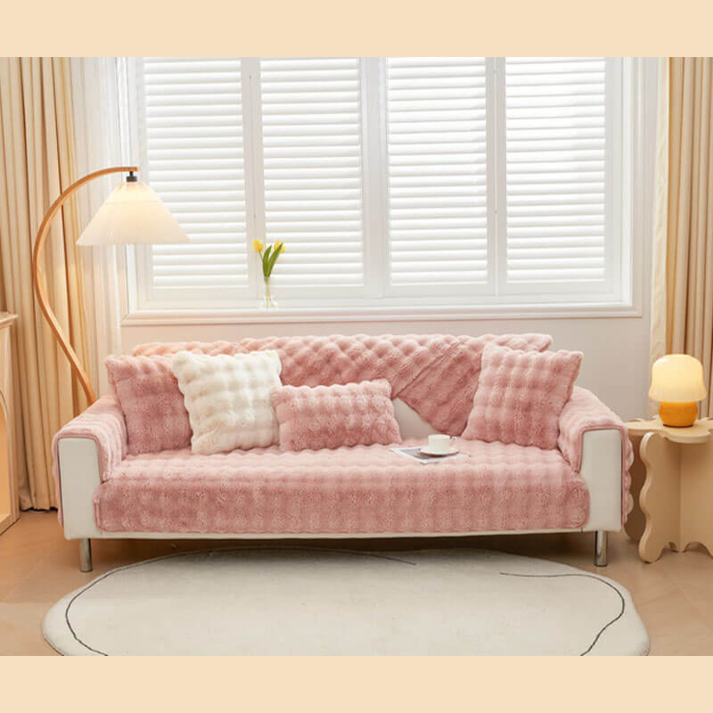 Kuschelplüsch Einfarbige Rutschfeste Couchdecke für Komfort | Karnz