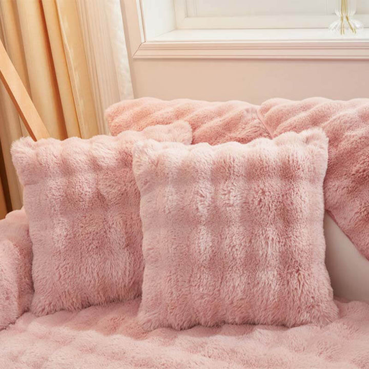 Kuschelplüsch Einfarbige Rutschfeste Couchdecke für Komfort | Karnz