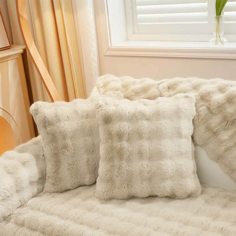Kuschelplüsch Einfarbige Rutschfeste Couchdecke für Komfort | Karnz
