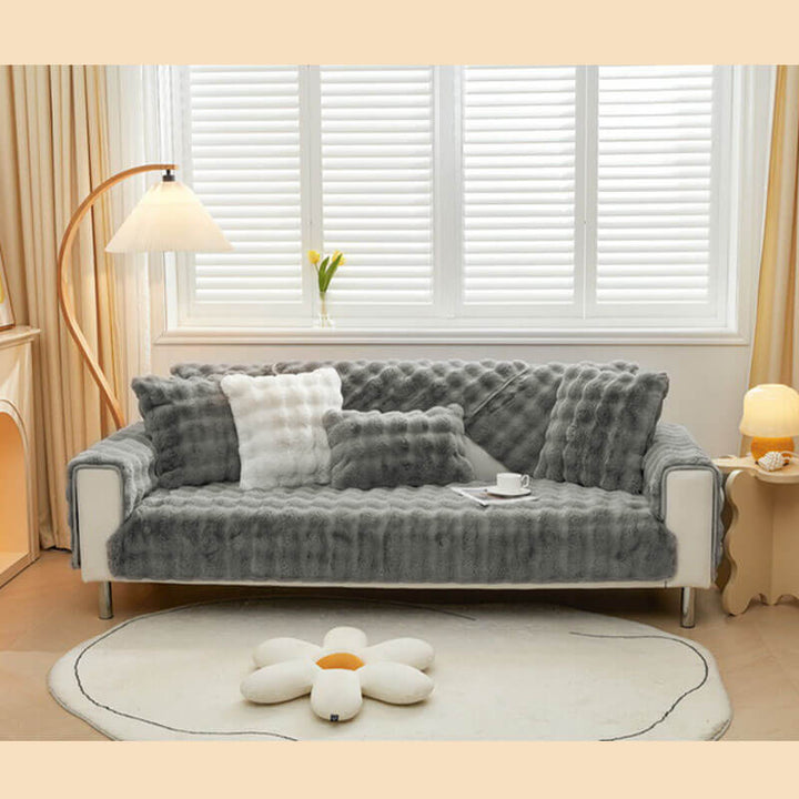 Kuschelplüsch Einfarbige Rutschfeste Couchdecke für Komfort | Karnz