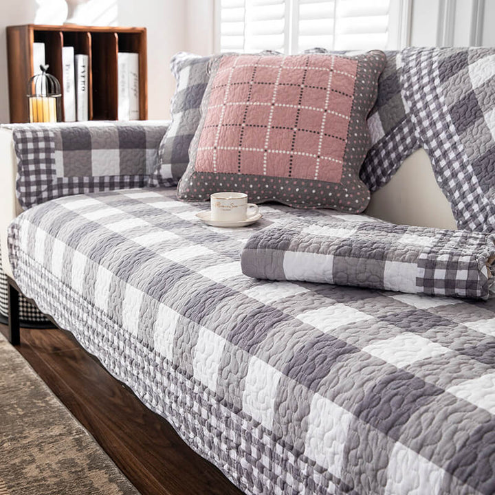 Baumwoll-Plaid Anti-Kratzer Sofaüberzug zum Schutz von Haustieren | Karnz