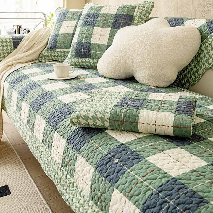 Baumwoll-Plaid Anti-Kratzer Sofaüberzug zum Schutz von Haustieren | Karnz