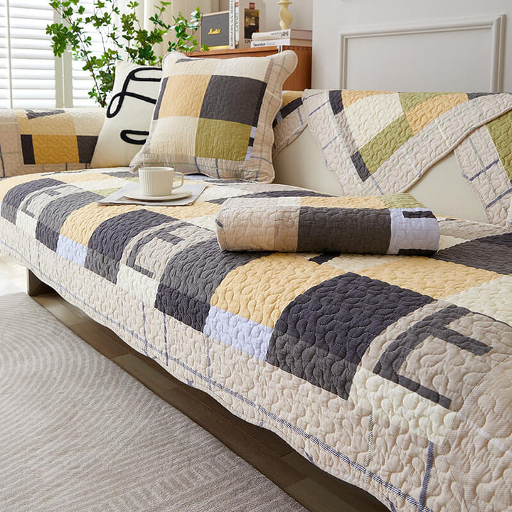 Baumwoll-Plaid Anti-Kratzer Sofaüberzug zum Schutz von Haustieren | Karnz