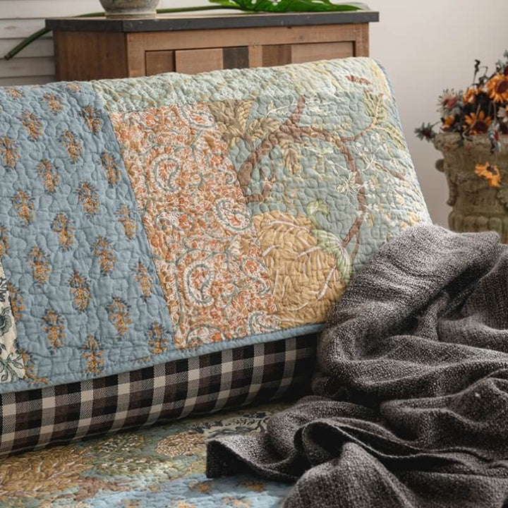 Europäische florale Baumwollsofa-Abdeckung Schutzhülle rutschfest | Karnz