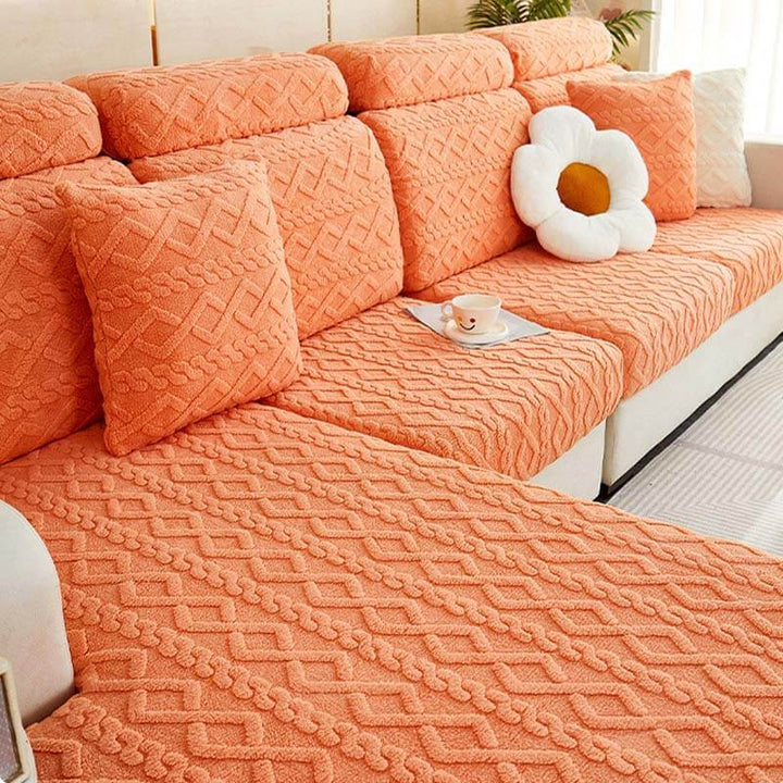 Voll Wickelweiches Fleece Stretch Sofaüberzug für alle Jahreszeiten | Karnz