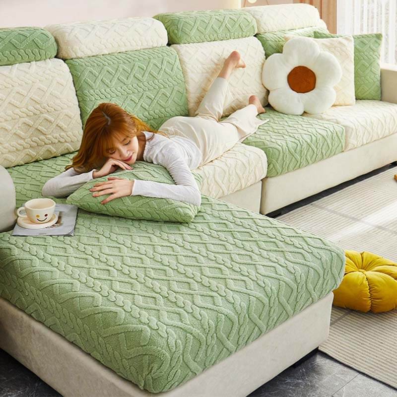 Voll Wickelweiches Fleece Stretch Sofaüberzug für alle Jahreszeiten | Karnz