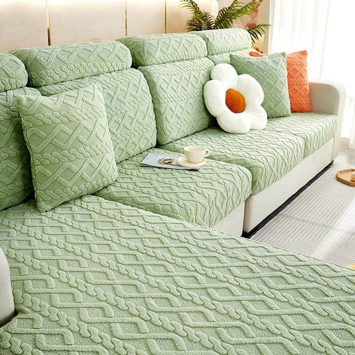 Voll Wickelweiches Fleece Stretch Sofaüberzug für alle Jahreszeiten | Karnz