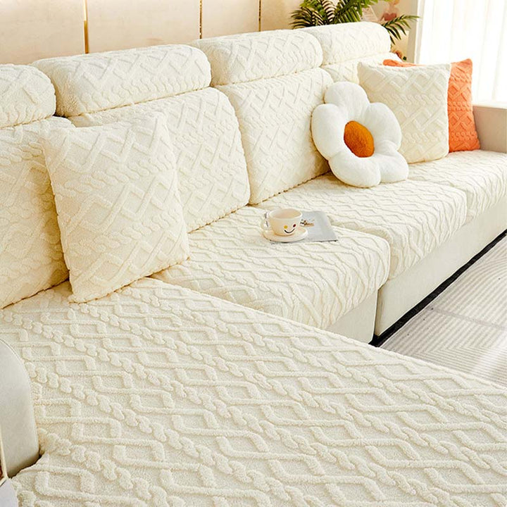 Voll Wickelweiches Fleece Stretch Sofaüberzug für alle Jahreszeiten | Karnz