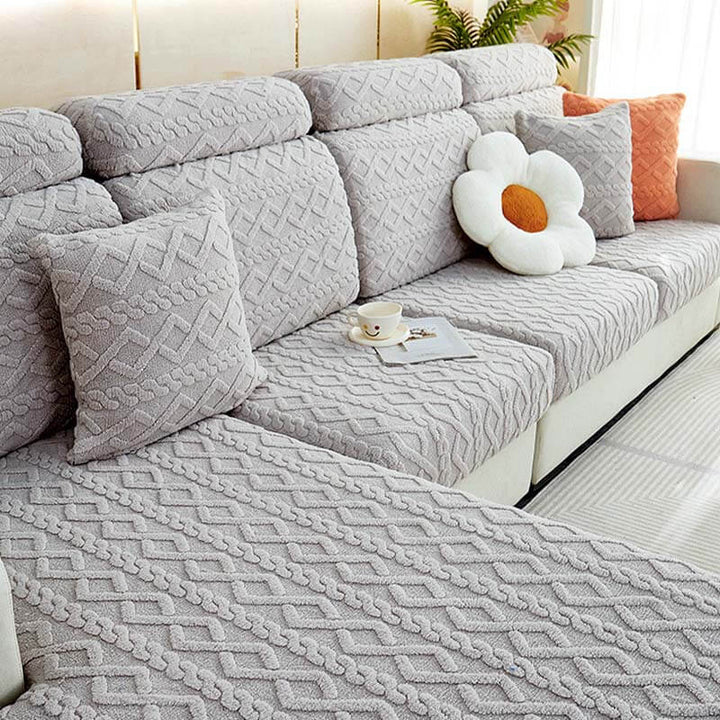 Voll Wickelweiches Fleece Stretch Sofaüberzug für alle Jahreszeiten | Karnz