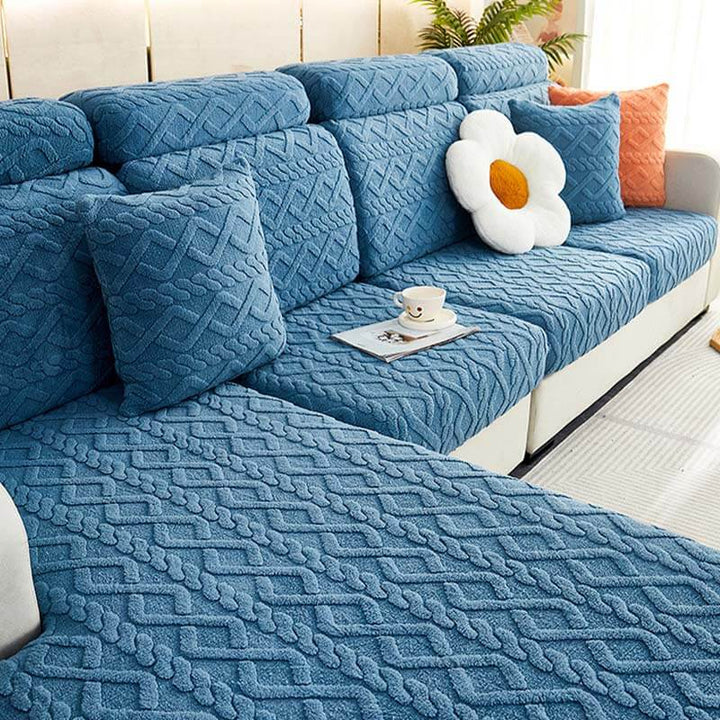 Voll Wickelweiches Fleece Stretch Sofaüberzug für alle Jahreszeiten | Karnz
